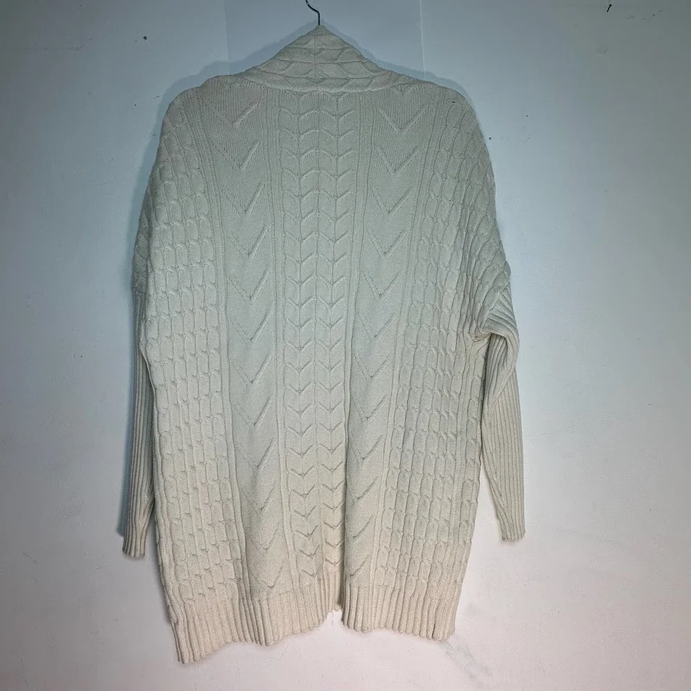 Cyrus Womens‎ Cream Cable Knit Open Front Shawl Cardigan Sweater XS E551963E